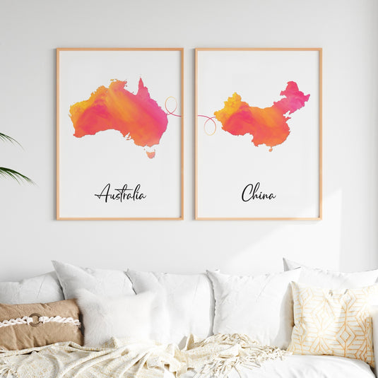 Set of 2 Personalised Location Prints