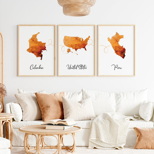 Set of 3 Personalised Location Prints