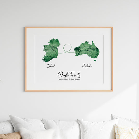 Personalised 2 Location Print