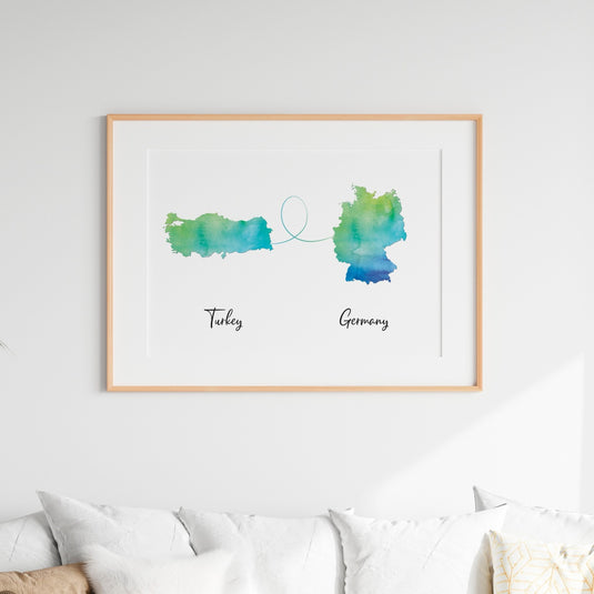 Personalised 2 Location Print