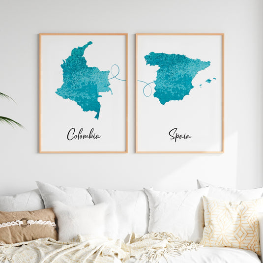 Set of 2 Personalised Location Prints