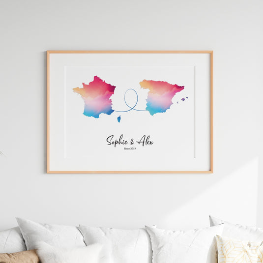 Personalised 2 Location Print