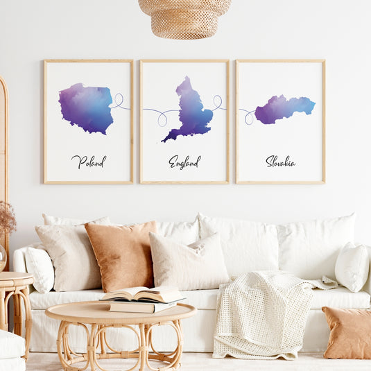 Set of 3 Personalised Location Prints